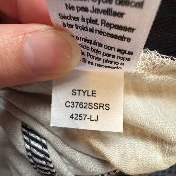 Laila Jayde Double Layered Waterfall Cardigan Black White NWT Size Small - Picture 9 of 10